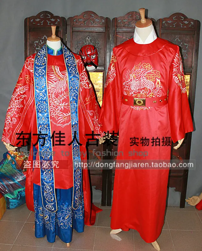 Китайская традиционная Свадебная пара костюмов для невесты и жениха династия