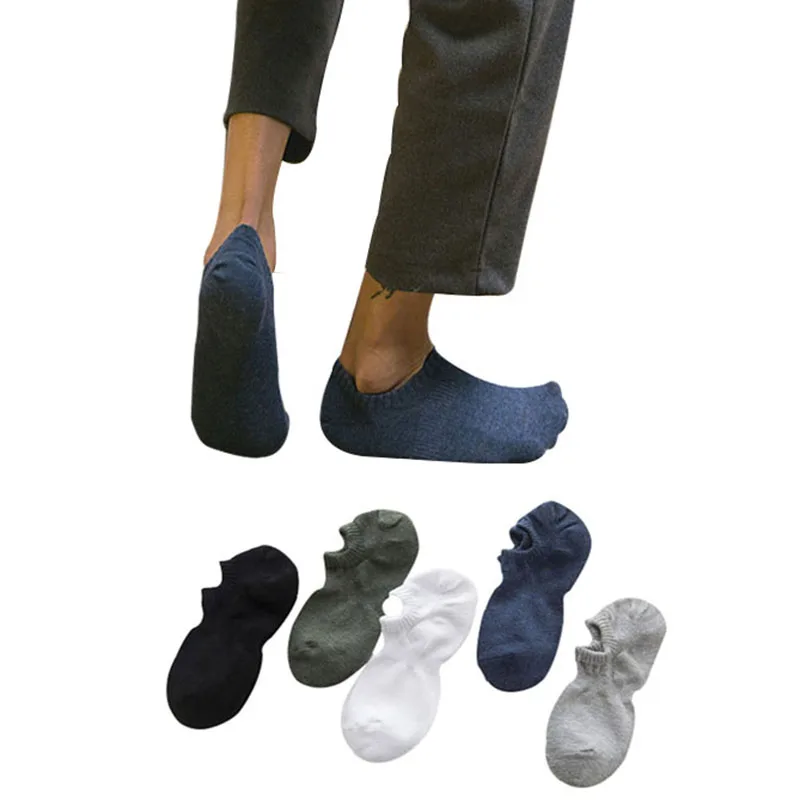 

10 Pcs=5 Pairs Mens Cotton Low Cut Man Socks Boat Non-Slip Invisible Sock Summer Autumn Casual Fashion Male Socks Calcetines Sox