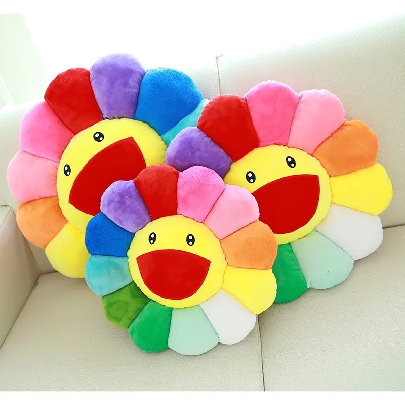 100% высокого качества с изображением подсолнуха плюшевая игрушка для дивана