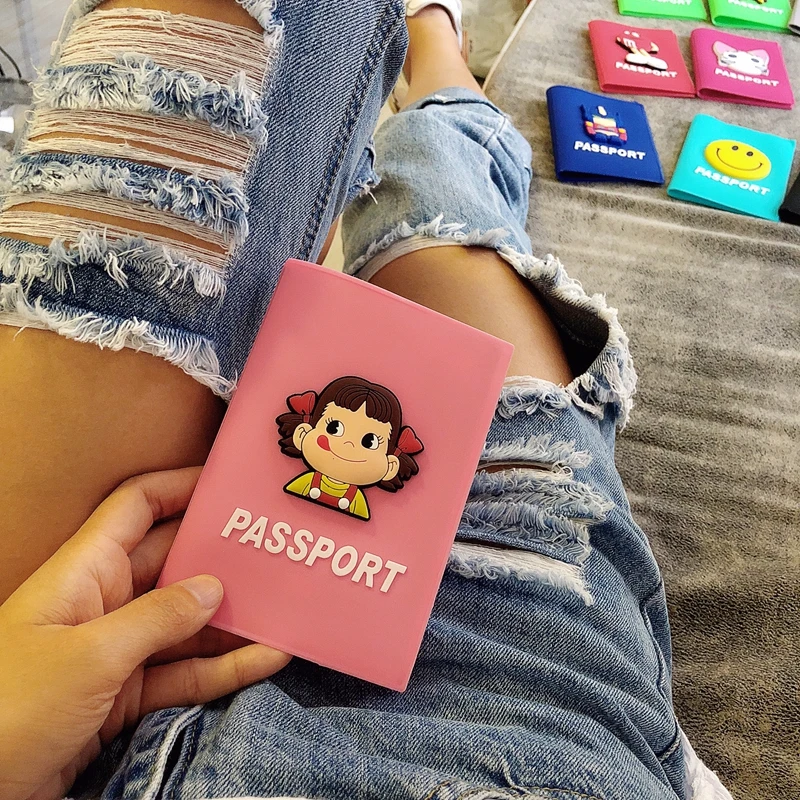 CAJIFUCO Для женщин чехоол на паспорт, мультфильм, порошок эпоксидной смолы с отделением для паспорта с держатель для карт для паспорта чехол Конфеты порте
