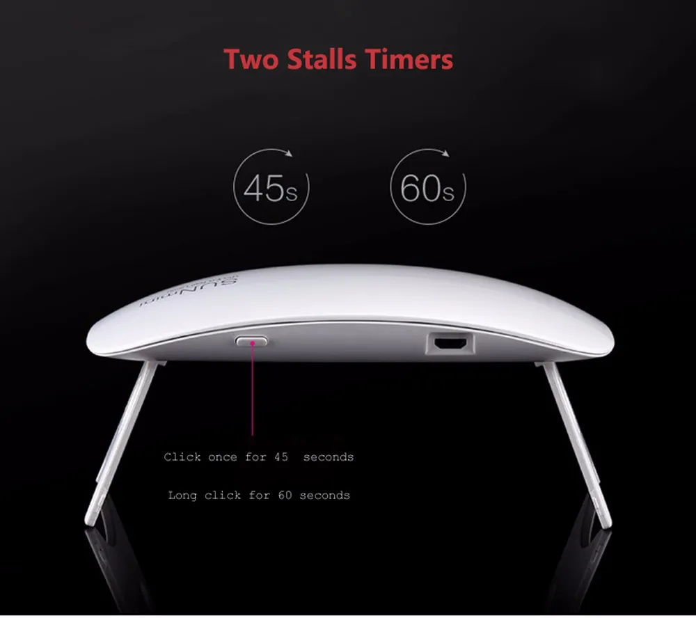 Sunmini Сушилка для ногтей 6 Вт лампа для ногтей 365+ 405 нм белый светильник Светодиодный УФ лампа поддержка USB зарядное устройство лечение УФ светодиодный гель для ногтей машина