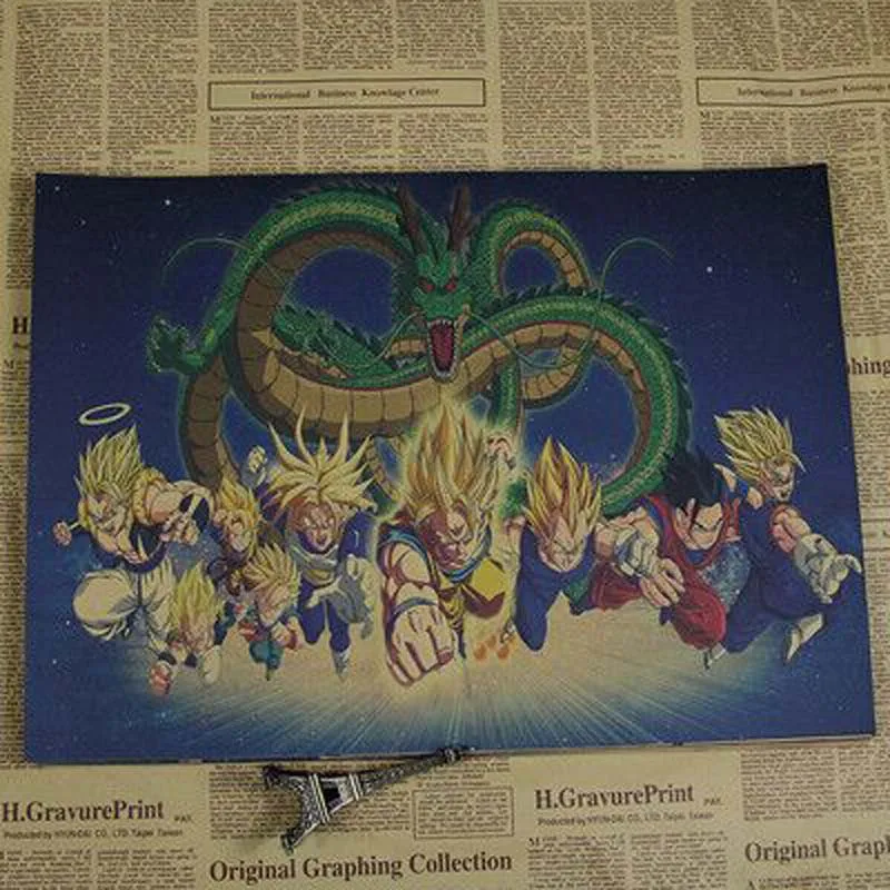 Винтажный Ретро-постер к фильму постер dragon ball аниме постер настенный арт гостиная крафт-бумага наклейки на стену плакаты и принты - Цвет: 006