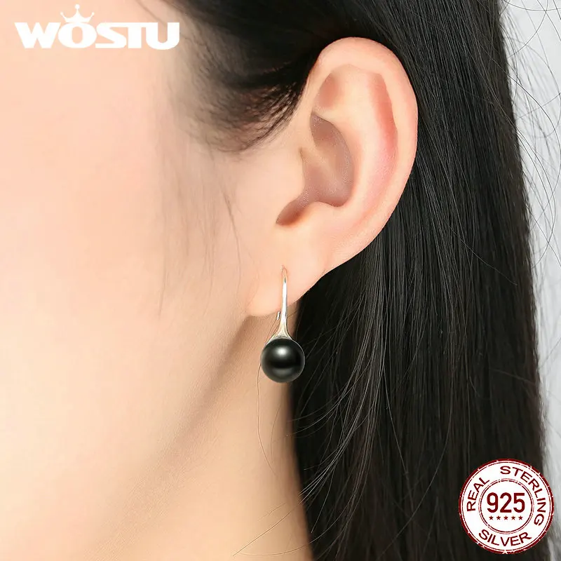 Женские серьги подвески WOSTU из стерлингового серебра 925 пробы в классическом