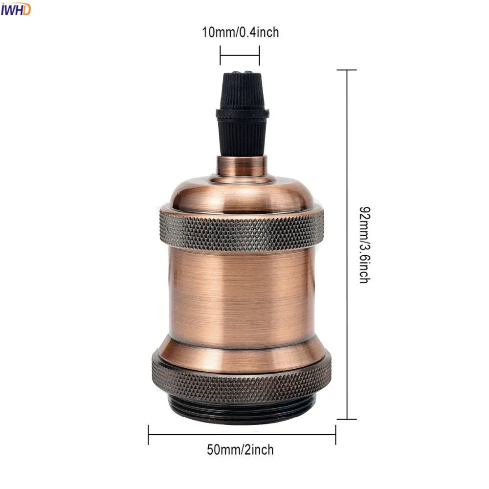 IWHD DIY винтажный фитинг Douille E27 держатель лампы Цоколь для светильник 110-220 В Portalamparas