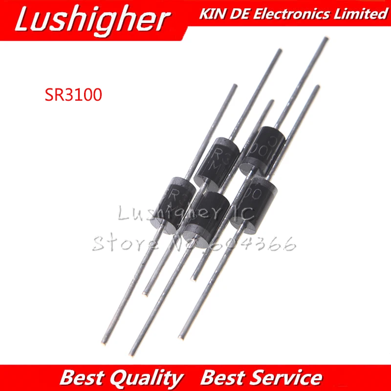 20 шт. диоды Шоттки SR3100 SB3100 DO-41 3A 100V | Электронные компоненты и принадлежности
