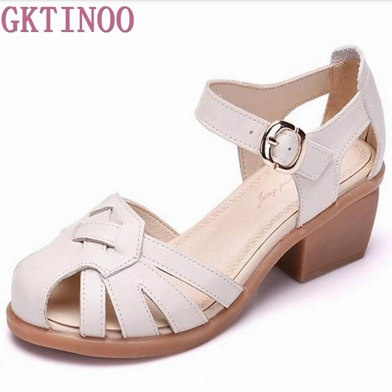 Женская обувь летние сандалии женские повседневные удобные туфли из натуральной