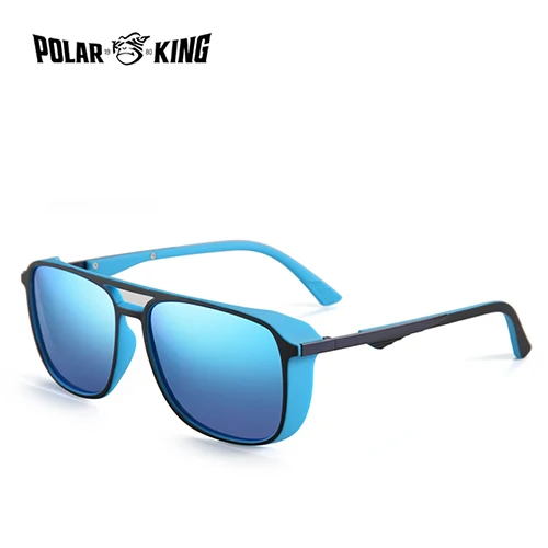 C4 Black Blue POLARKING Марка Стильный Дизайнерские Поляризованные Мужские Солнцезащитные Очки Квадратные Солнцезащитные Очки Для Мужчин Рыбалка Очки - Цвет линз: C4 Black Blue