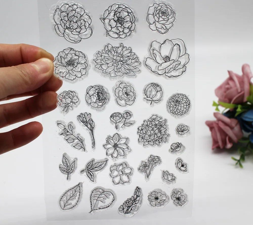 Водяной Лилия прозрачный штамп листья силиконовый штамп/печать для DIY