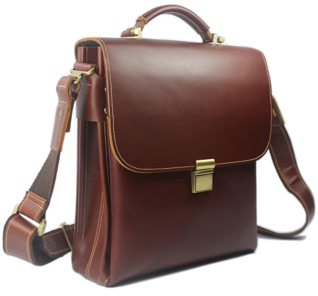 Luxury Genuine Leather Briefcase Men Business Bag Men Briefcase Leather male Office bag for iPad Shoulder bag tote Handbag M002