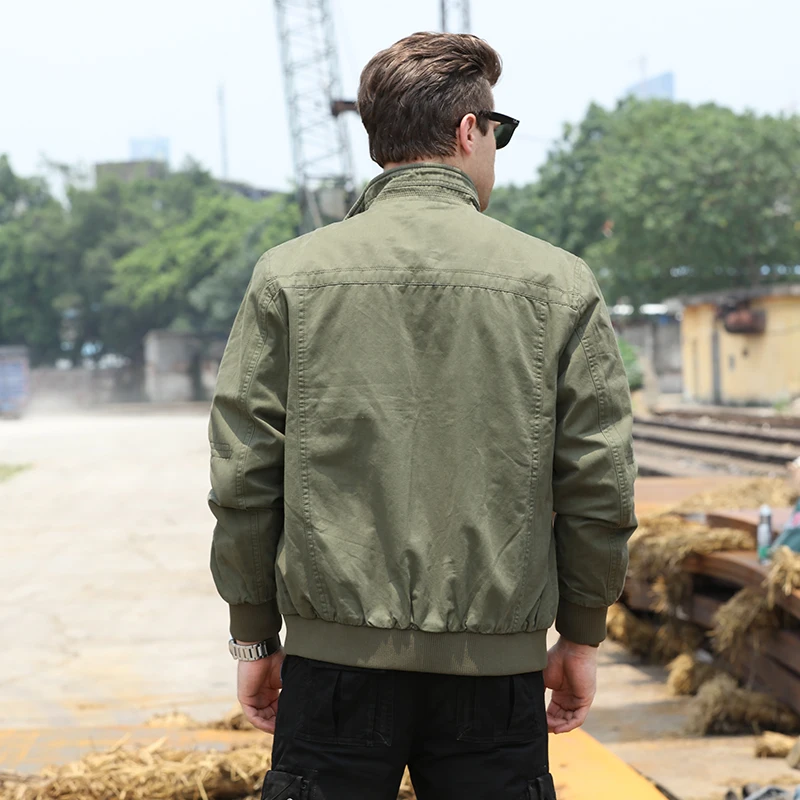

Free Army Jacket Men Autumn Spring 2018 Fashion Contracted Military Jacket Men Clothes Fit Outfit Army Green Mens Coat MS-606