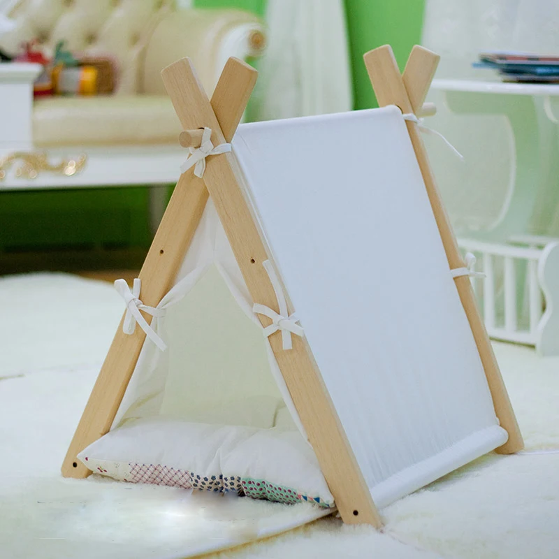 Новый дизайн квадратный чистый белый 100% хлопок гнездо для домашних животных