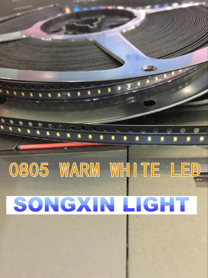 100 шт. светодиод 0805 SMD теплый белый свет 2800 3200K светодиодный светильник чистая вода