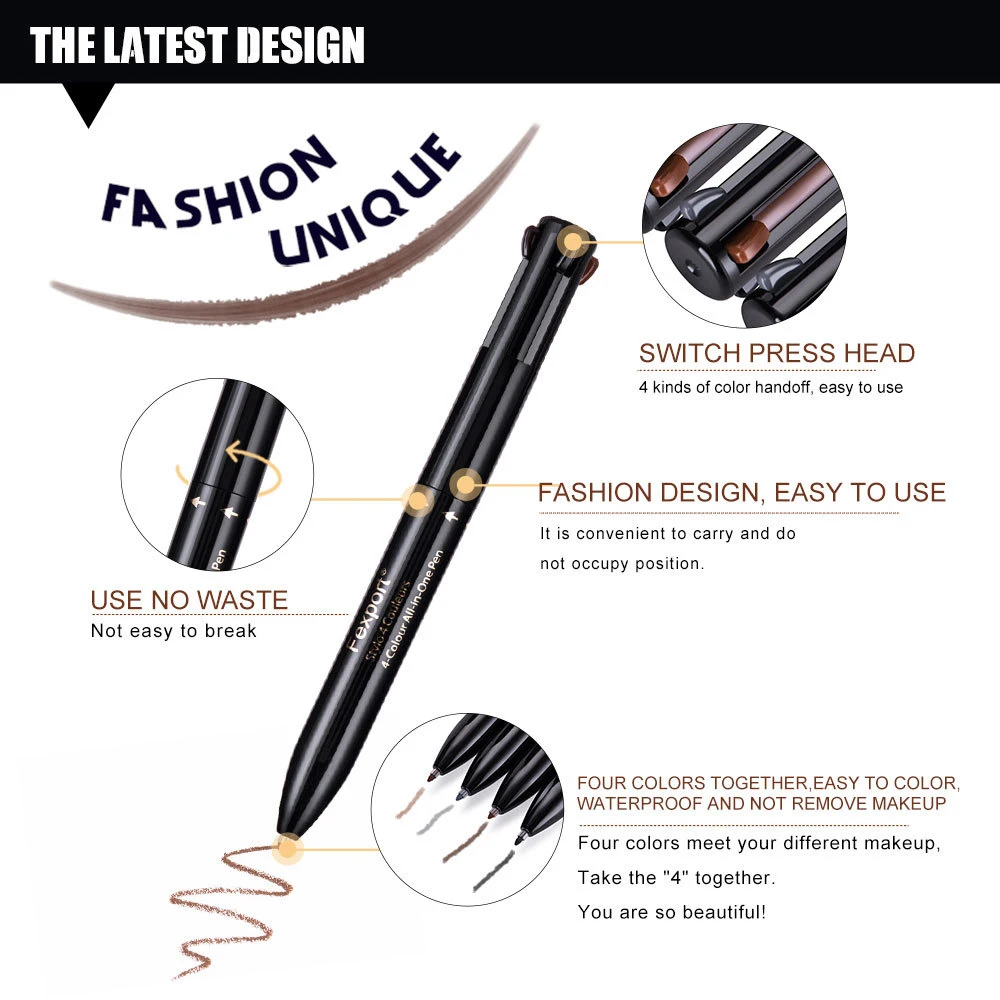 4 In 1 Multi-function Automatic Eyeliner Waterproof Lasting Eye brow Tattoo Pen Makeup | Красота и здоровье