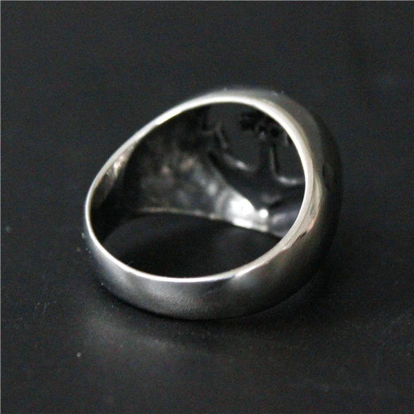 2017 New Style Anchor Ring With Black Crystal Stones 316L Stainless Steel Men Boys Hot Selling Cool Hollow | Украшения и