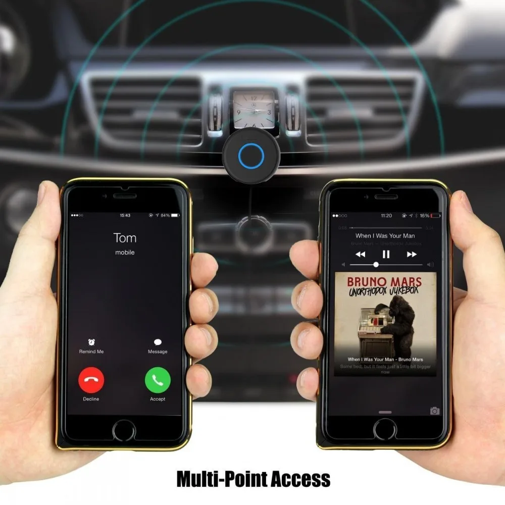 Dual Link Bluetooth 4,1 CSR Handsfree Aux 3,5 мм автомобильный комплект беспроводной музыкальный адаптер стерео домашний аудио приемник для динамика