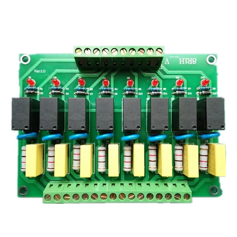 7 канальный/8 канальный 5 В/12 В/24 В релейная плата драйвера модуля 8 одноchip PLC