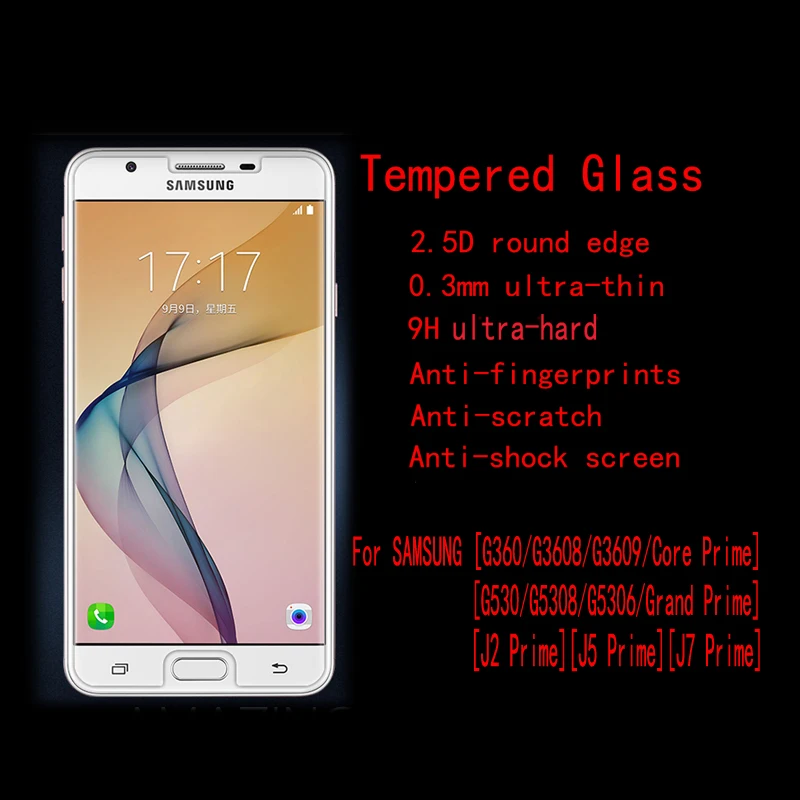 Fenghemei закаленное Стекло протектор для Samsung J2 Prime J5 J7 core G360 Grand G530|j2 shoes|j2j7 |