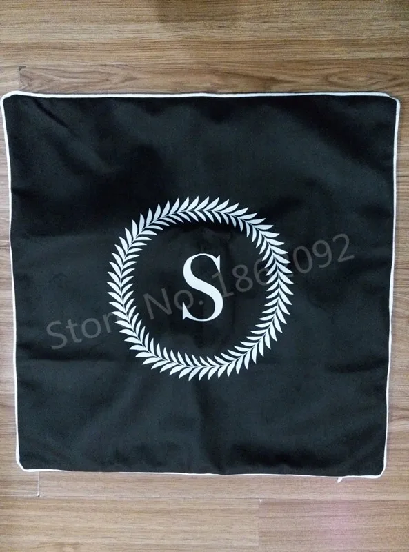 Черный белый цвет чехол для подушки с буквами бархат первоначального Подушка