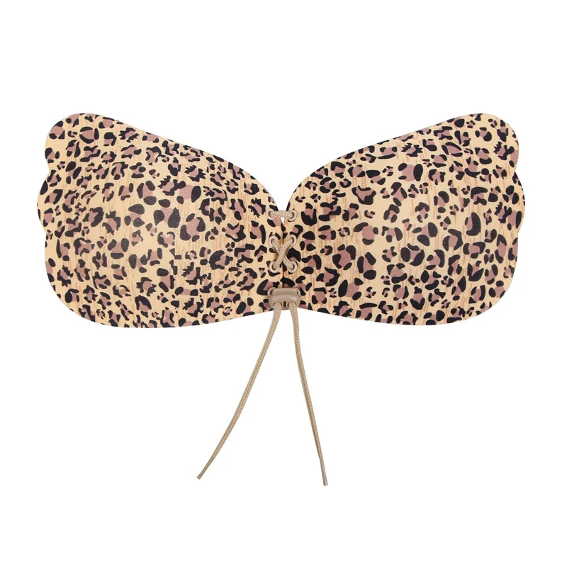 leopard bra Женский невидимый бюстгальтер с эффектом пуш-ап, бесшовный бюстгальтер с открытой спиной, однотонный силиконовый бюстгальтер без косточек, бюстгальтер без бретелек размера плюс, B013 - Цвет: leopard bra