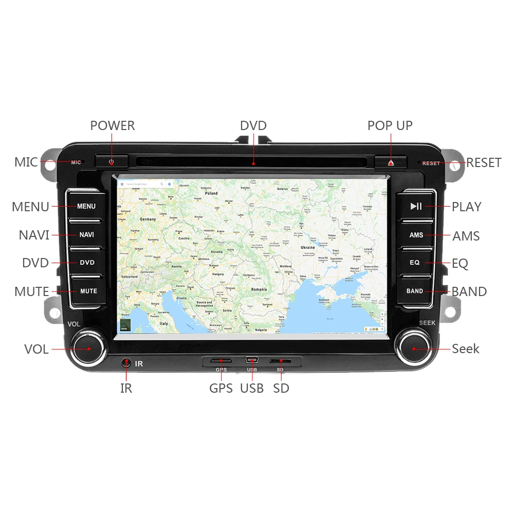 AMPrime 2 din автомобильный DVD мультимедийный плеер wince GPS радио для
