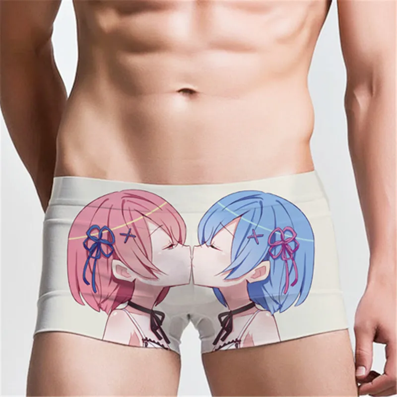 B Re zero hajimeru isekai seikatsu Ram Rem белье с картинками аниме мужские трусы мультфильм подарок - Цвет: B