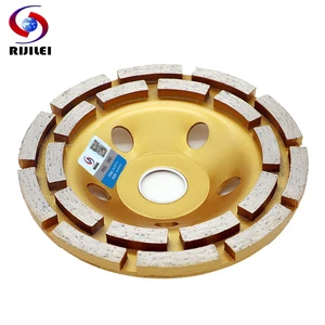 RIJILEI 5 дюймов с двойным рядом камней алмазное шлифовальное колесо 125 мм пол шлифовальный алмазный чашечный шлифовальный круг диск для Гранит Мрамор бетона MX35