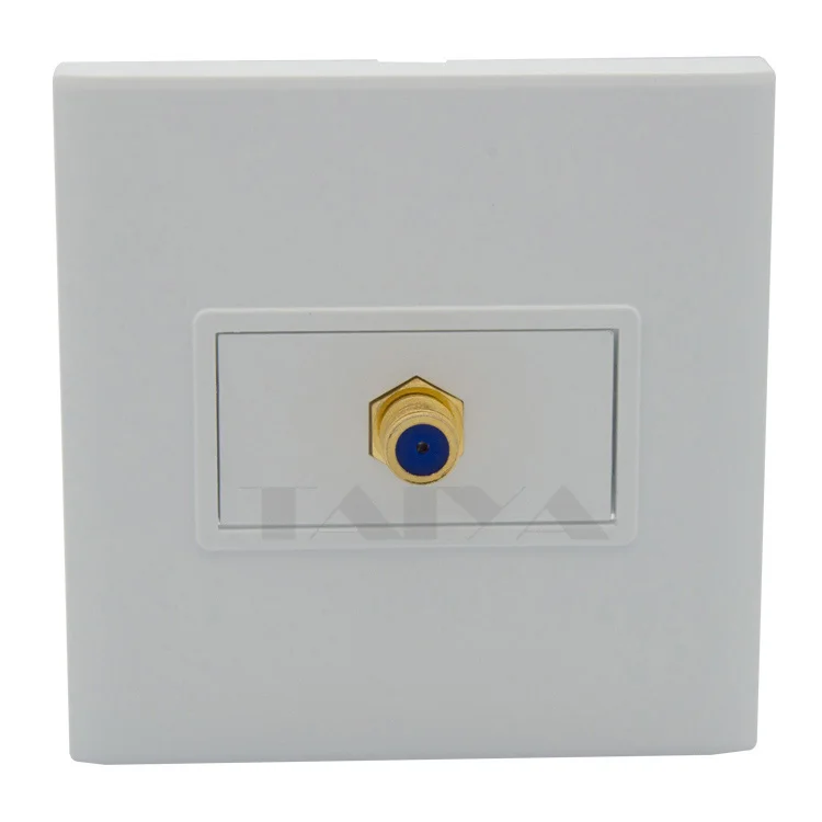 

One port F head TV wall plate with golden plate