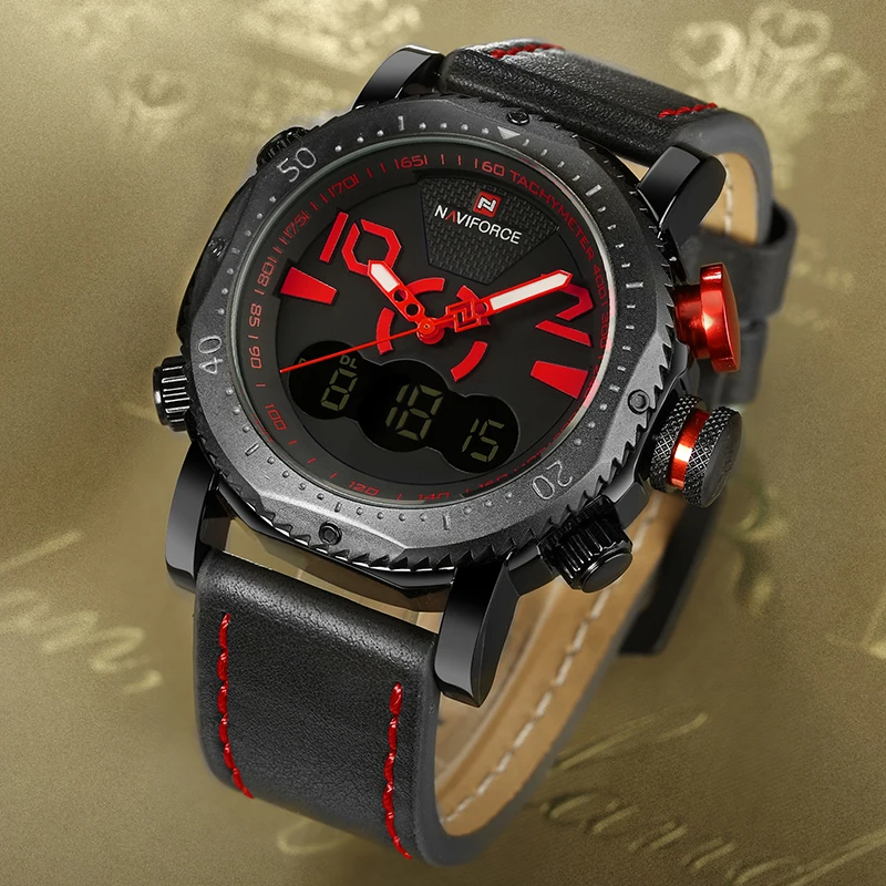 2018 новые NAVIFORCE Модные мужские кварцевые цифровые спортивные часы армейские