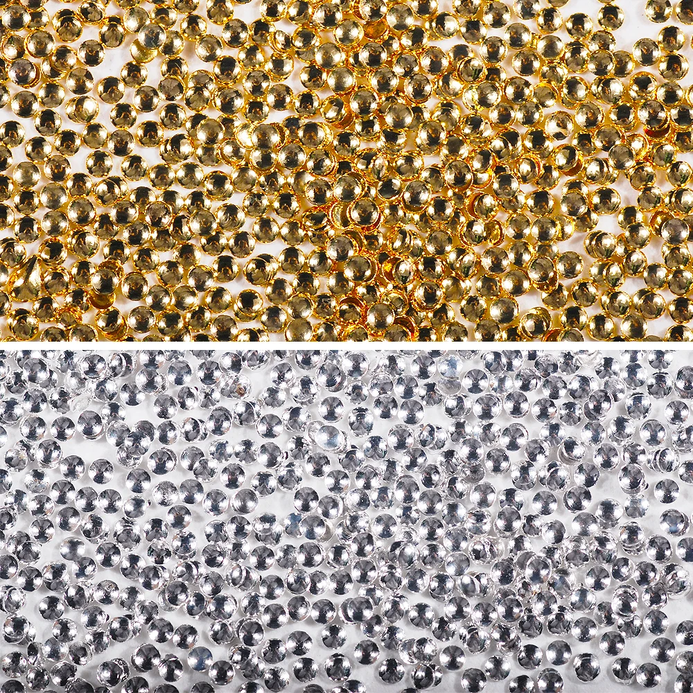 0.8mm-3.0mm Round Dot Gold Silver Metal Nails Rivet 500pcs Nail Decorations 3D Art Manicure Rhinestones Tools Body | Красота и