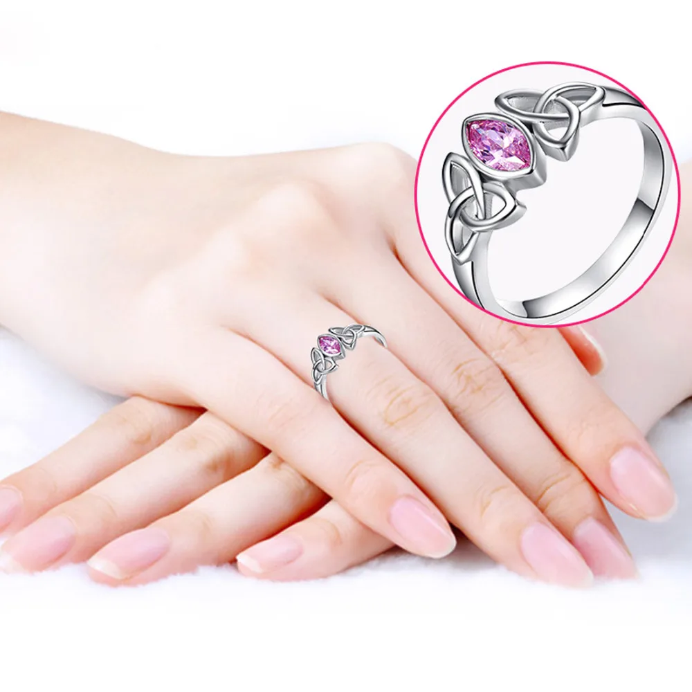 Lingmei Solitaire Стильное женское модное фиолетовое, белое, розовое, зеленое кольцо с фианитами из белого золота Размер 6 7 8 9 10