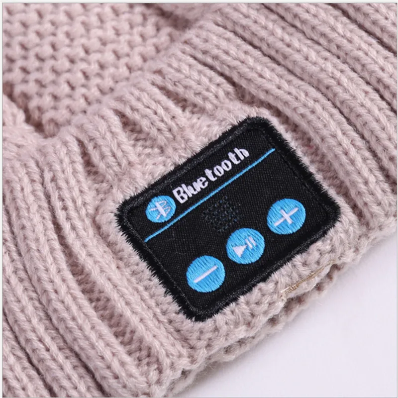 Беспроводная Bluetooth шапка умная зимняя теплая наушники динамик с микрофоном для