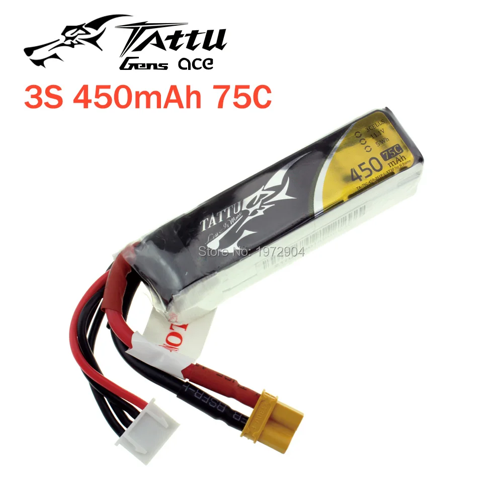 Литий-полимерный аккумулятор TATTU 450 мАч 75C 2S 7 4 V 3S 11 1 4S 14 8 с XT30 разъемом Battey для RC FPV