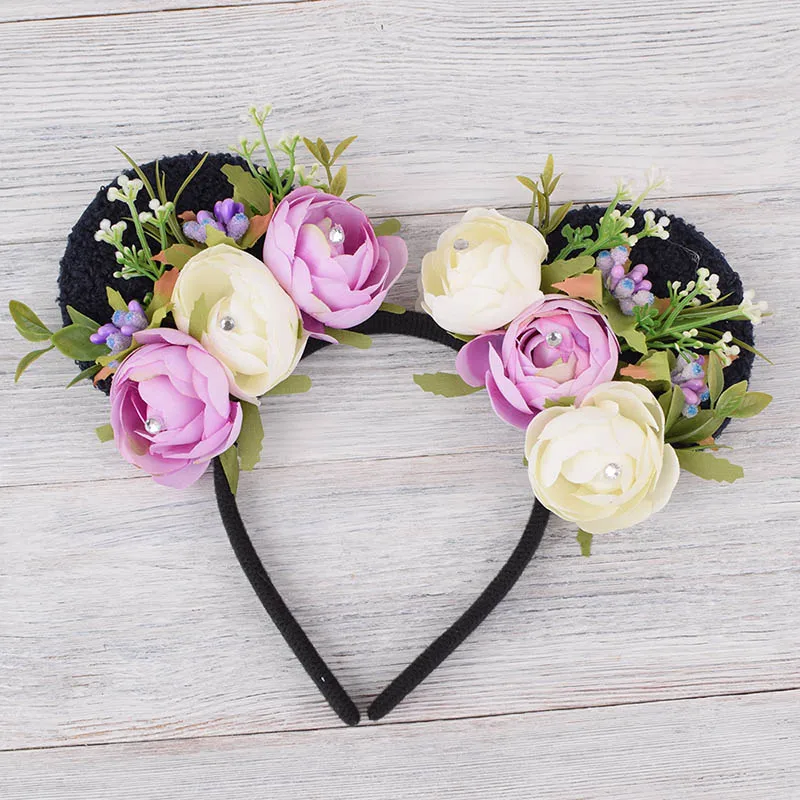 Новинка повязка на голову с Минни Маус кошачьи ушки роза женская бохо косплей