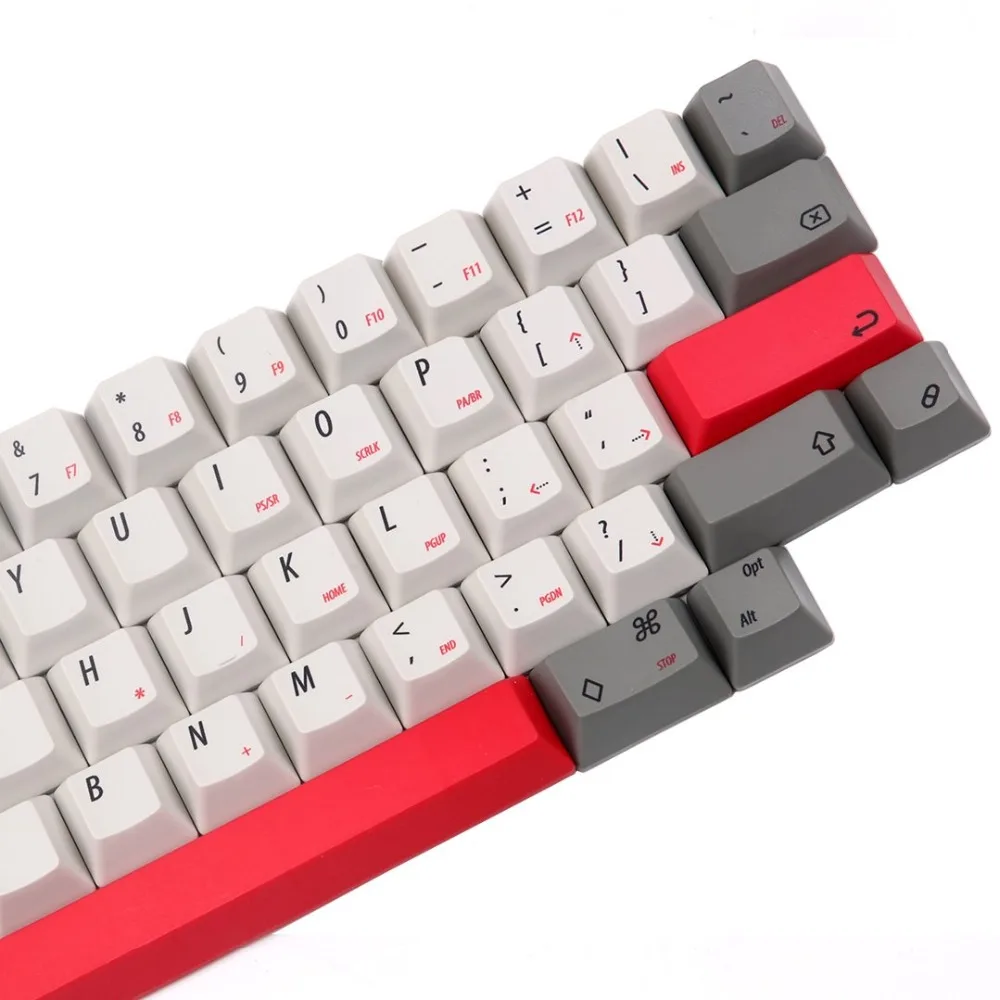Электростатический емкостный серый и молочный keycap PBT OEM краситель-субкровать 60 клавиш в красном Esc введите пробел для ANSI раскладки клавиатуры