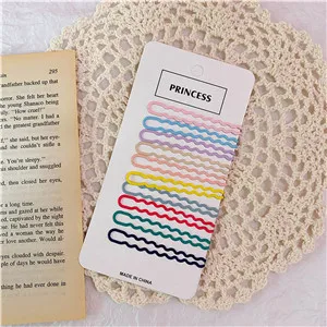 10colors-Wave Новое поступление(10 шт./упак.) Прекрасный ярких цветов заколка для волос милый зажим для волос заколки свежий волос боковые зажимы довольно аксессуары для волос - Цвет: 10colors-Wave