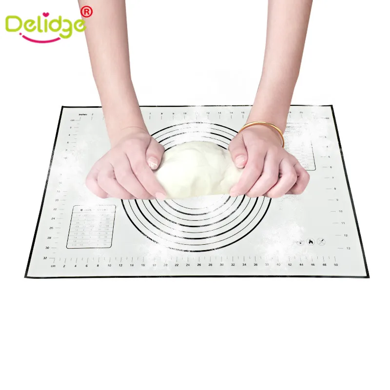 Большой коврик для замеса теста Delidge 1 шт. с чехлом силиконовый антипригарный