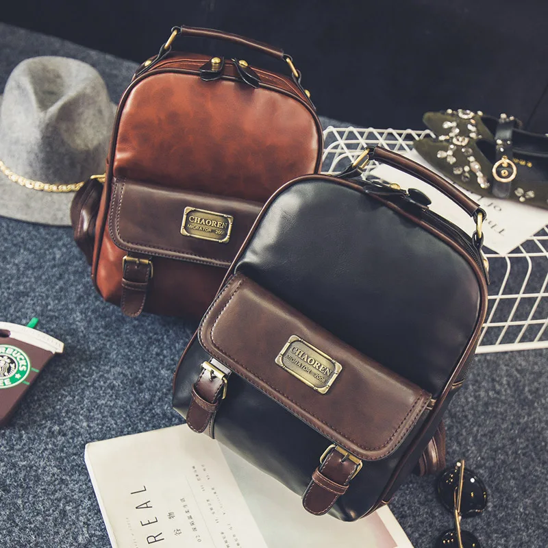 Для женщин рюкзак женский бренд back pack колледж Стиль Кожаный школьный рюкзаки
