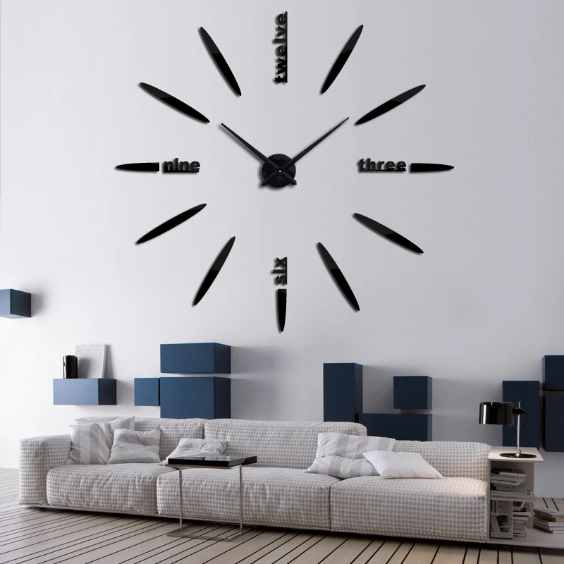 2019 new sale 3d diy wall clock clocks horloge watch Acrylic mirror stickers real Living Room Quartz Europe stickers|clock feet|clock poemsclock