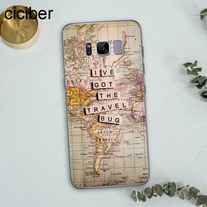 Ciciber карта мира план путешествий Мягкий ТПУ чехол для телефона samsung Galaxy S7 Edge S8 S9 Plus