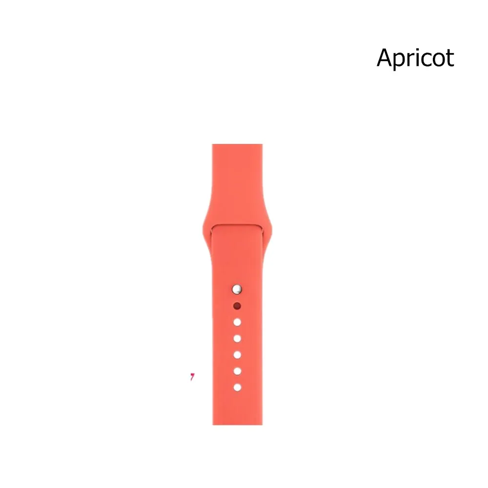 apricot Классический спортивный силиконовый ремешок для Apple Watch серии 5 4 3 2 мягкий сменный ремешок для iWatch 38 42 мм ремешок 40 44 мм браслет - Цвет ремешка: apricot