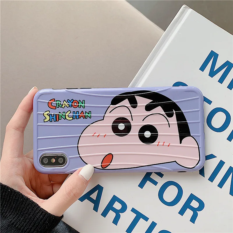 GlamPhoneCase Cartoon Croco Crayon Shinchan Phone Case For iPhone X XS Max XR Soft Silicone Cover 7 8 6 6s Plus |