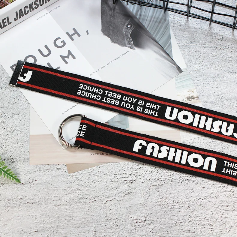 Новый шаблон нейлоновый холщовый ремень Корейская пластина двойное кольцо