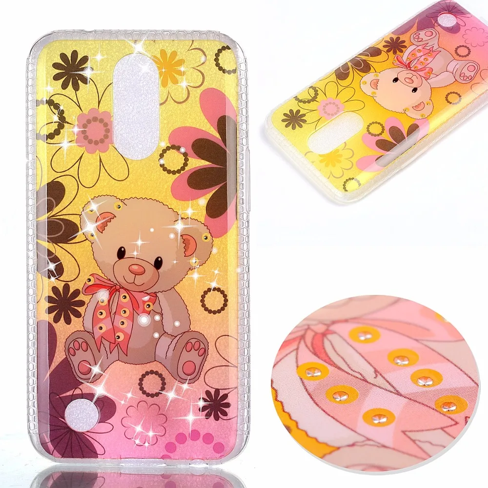 Qushar Rhinestone чехол для LG K10 2017 мобильный телефон Чехол Мягкий Slicone задняя крышка