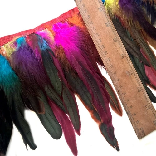 colorful 5 ярдов наряд из павлиньих перьев рукоделие перья украшения Качество производство одежды перья для рукоделия 4-8 дюймов ширина - Цвет: colorful