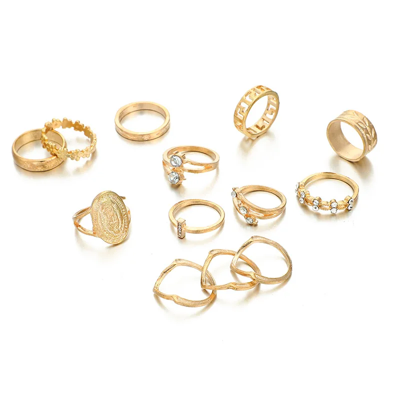Набор винтажных ювелирных изделий в стиле бохо набор из кольца виде золотых