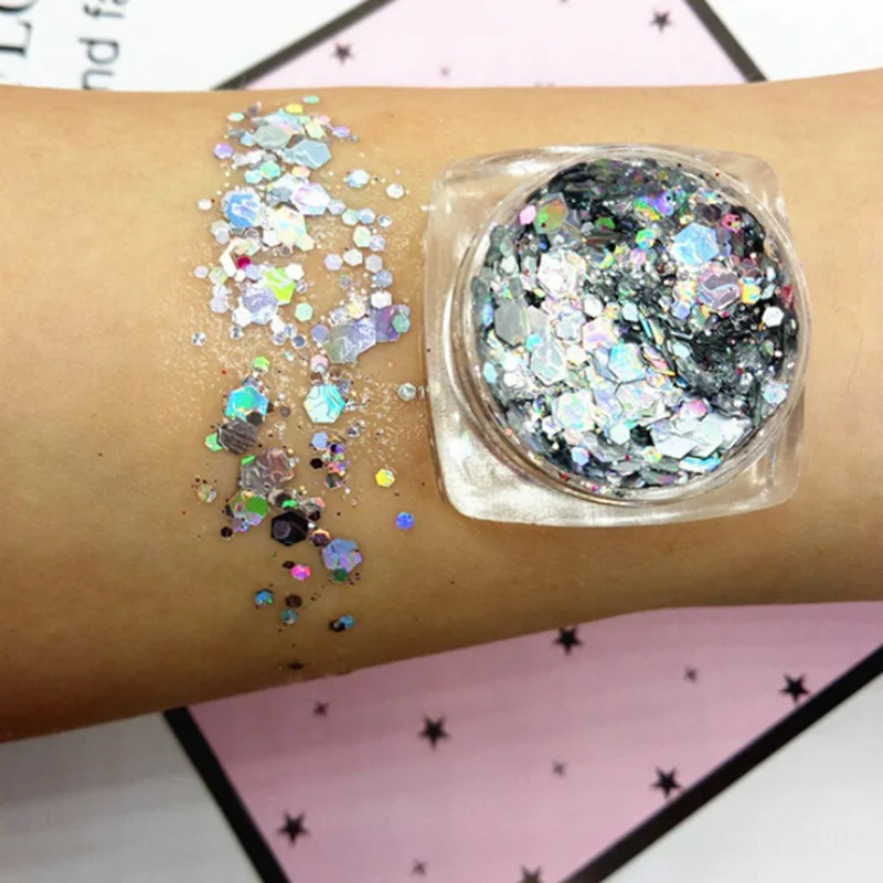 silver Блестящая блестящая жидкая краска для лица Maquiagem Eye Pigmento Para Os Olhos Русалка крем Хайлайтер для макияжа - Цвет: silver