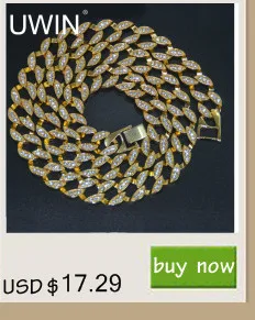 UWIN 13 мм coffee Bean Link Rhinestone ожерелье Хип Хоп мода панк цепочка для колье Bling Подвески ювелирные изделия 16 дюймов, 18 дюймов, 20 дюймов