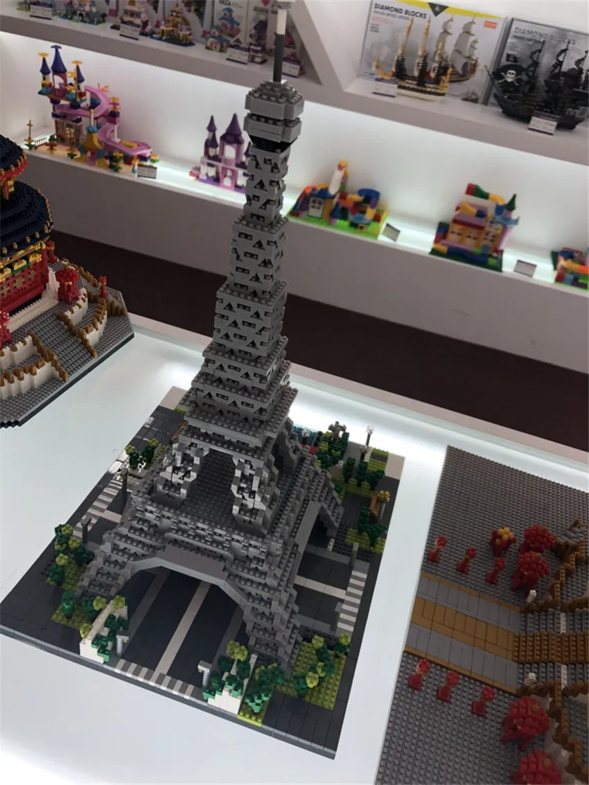 YZ 3D Creative Architecture Bricks Mirco Paris Eiffel Tower blocks Leaning Of Pisa Cathedral toys For Kids Educational toy | Игрушки и