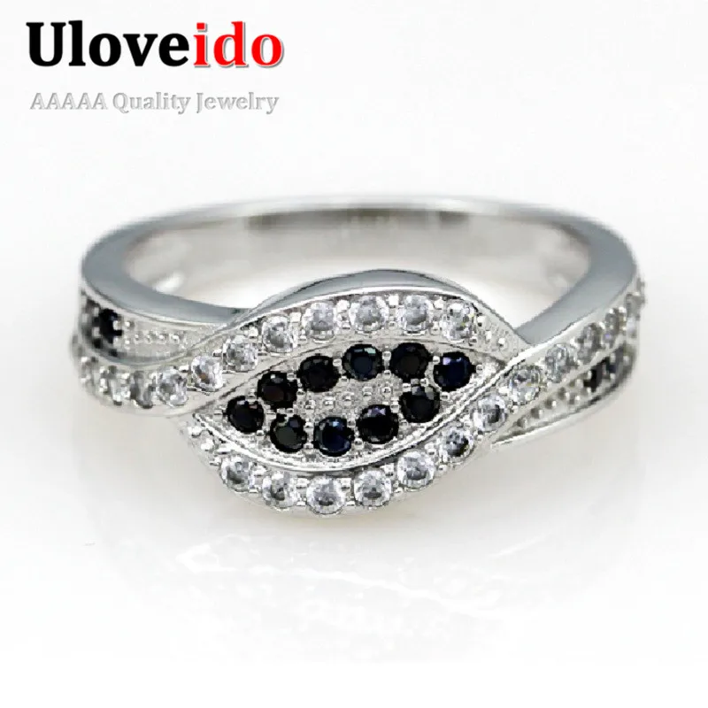 2016 обручальное кольцо на палец элегантные серебряные черные кольца с камнем для