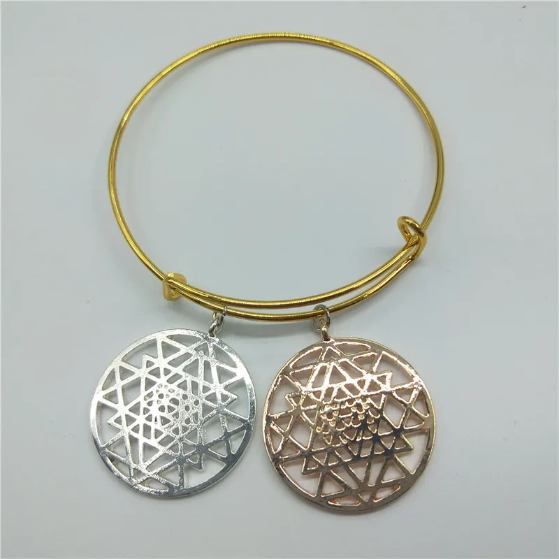 Браслет с серебряным покрытием Sri Yantra Молекулярный браслет цветком